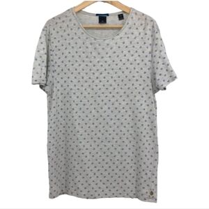 Scotch and Soda light grey palm leaf novelty all over print scoop neck T-shirt M